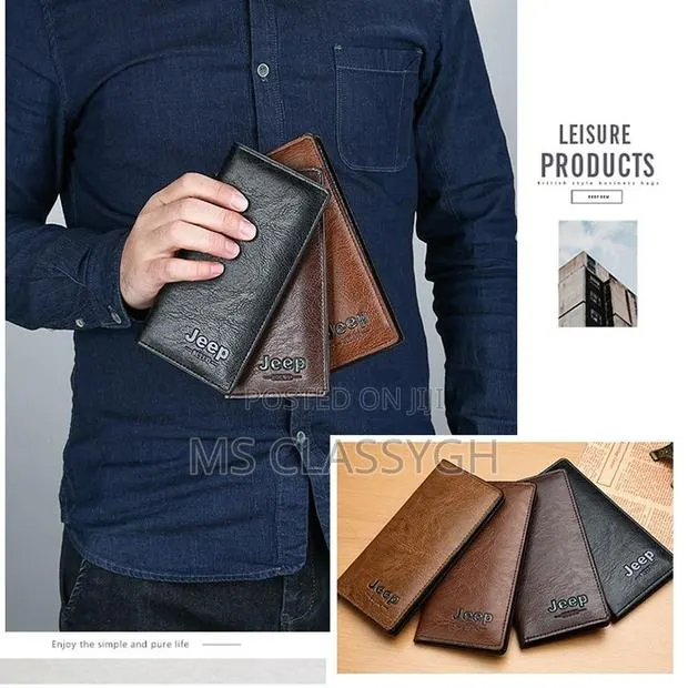 Jeep Wallet Soild Retro Long Clutch Bag Pu Leather Business · Photo 1