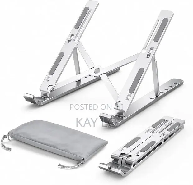 Adjustable Metallic Laptop Stand With Free Pouch · Photo 1