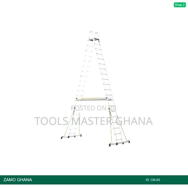 Cm Alu Ladder a Shape 15+1 Wooden Platform - Cm-A5 · Photo 1