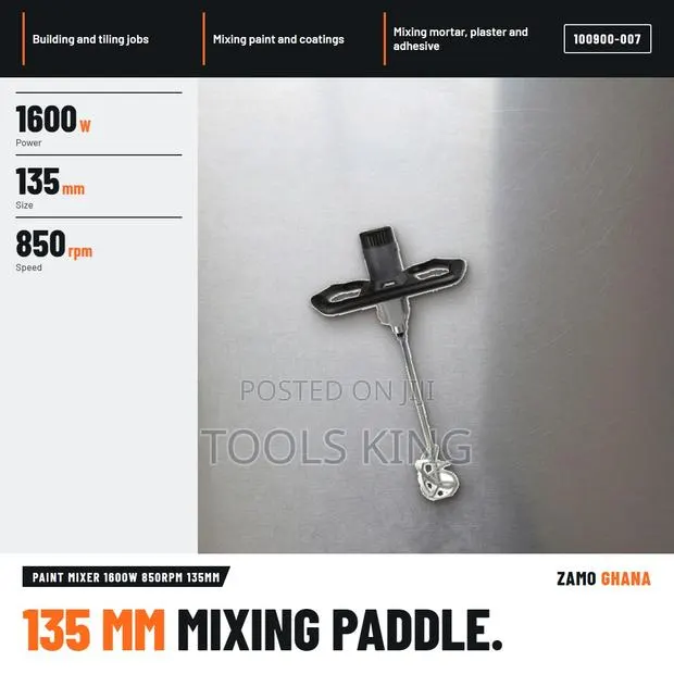 Paint Mixer 1600W 850Rpm 135Mm - 100900-007 · Photo 1