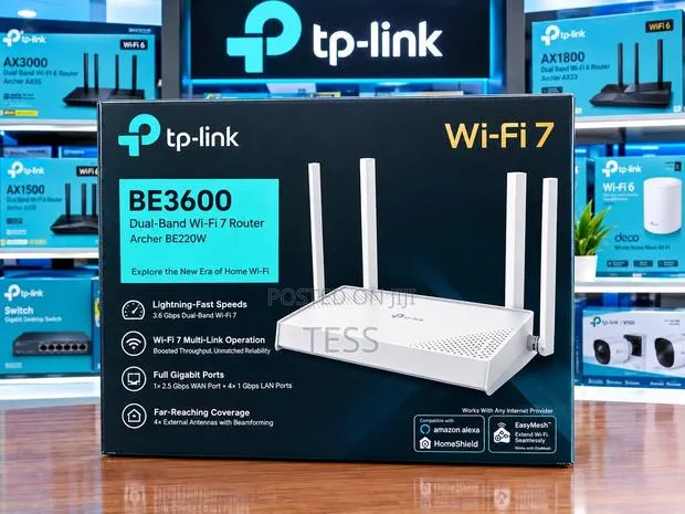 TP-Link Wi-Fi 7 Router Archer BE220 Dual-Band WLAN Gigabit Port · Photo 1