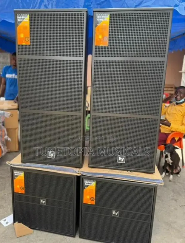 Ev Full Range And Single Bass Speakers With Amplifier Rack Set · Photo 1