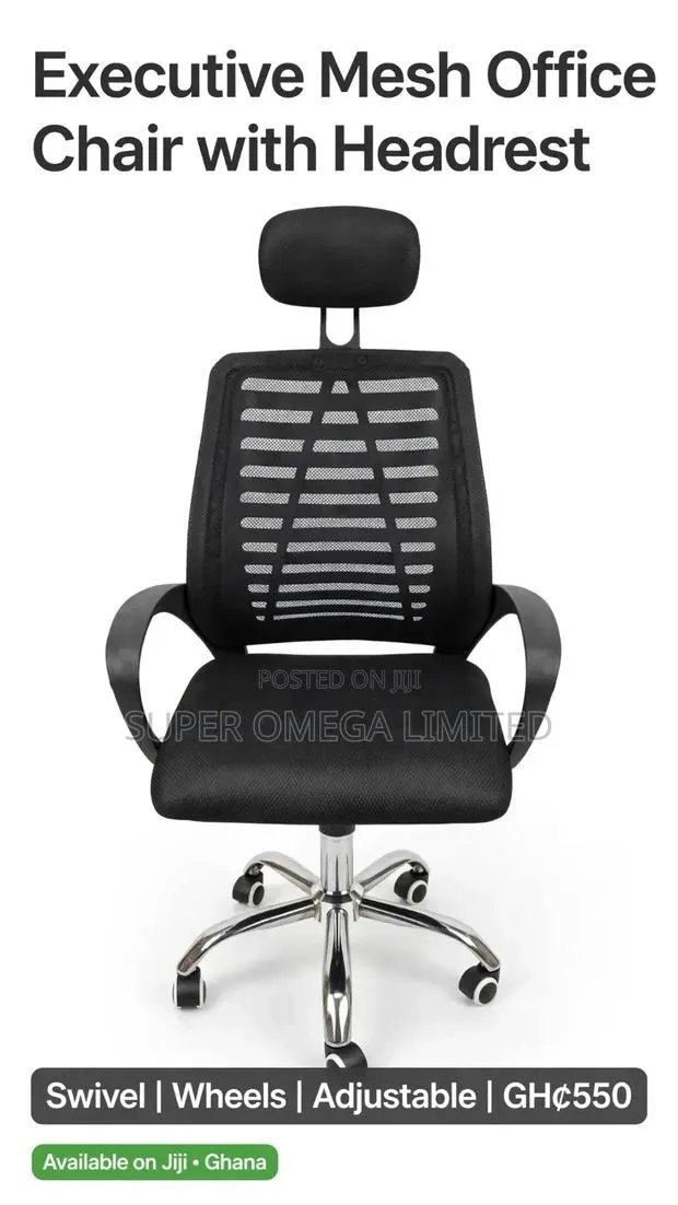 `Executive Mesh Office Chair With Headrest | Adjustable · Photo 1