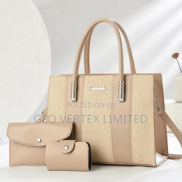 Women's 3-Piece PU Leather Handbag Set – Tote, Shoulder Purse · Photo 1
