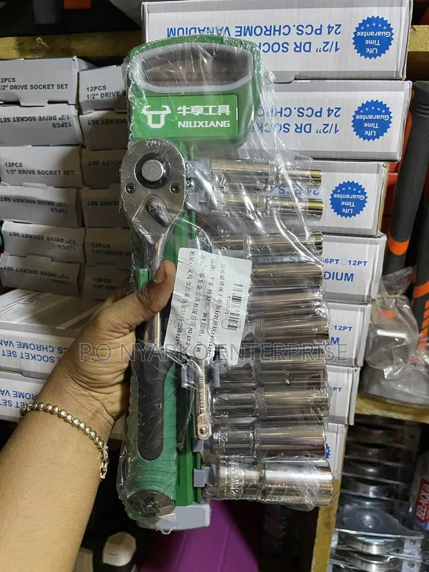 12pcs Green Handle Ratchet Bar Set · Photo 1
