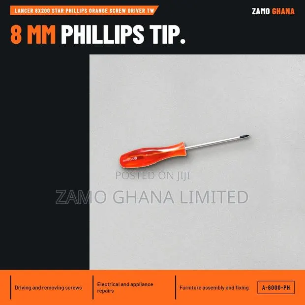 Lancer 8X200 Star Phillips Orange Screw Driver Tw - A-6000-Ph · Photo 1