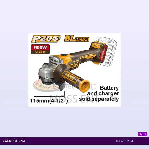 Lithiumion Angle Grinder 20v - Cagli21154 · Photo 1