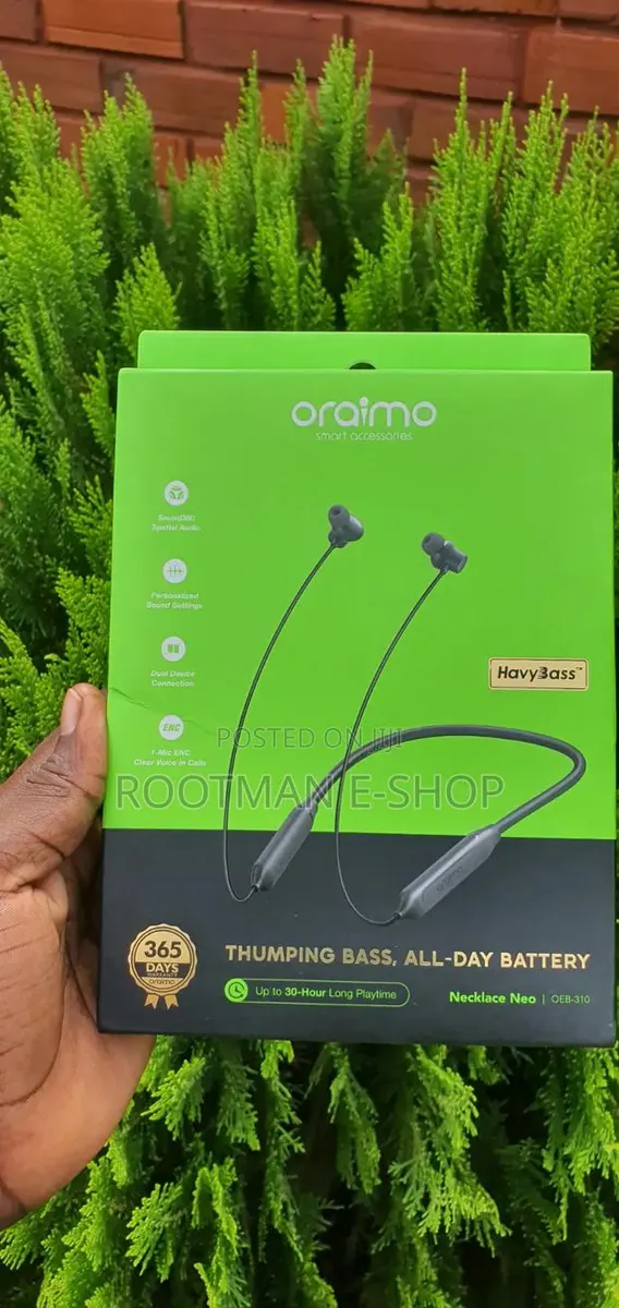 Oraimo Necklace Neo Powerful Bass 30hr Playingtime Wireless Neckband · Photo 1