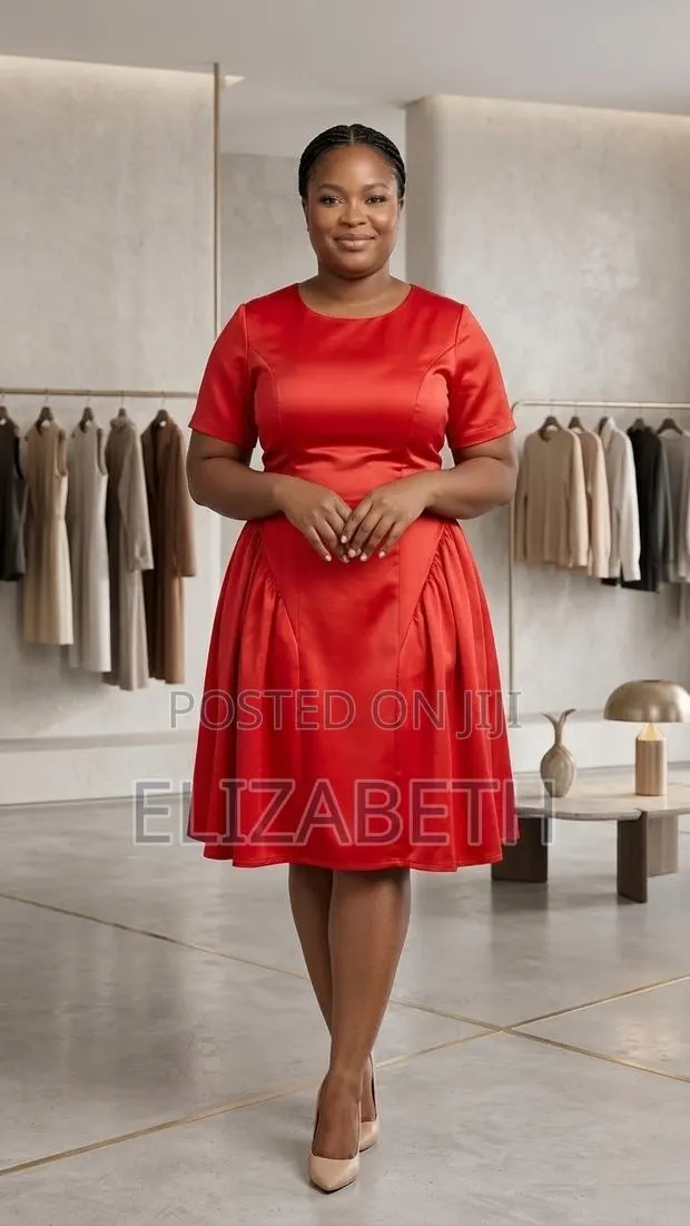 Red Satin Party Dress – Elegant Women’s Dress · Photo 1