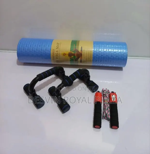 Yoga Mat + Push Up Bar + Skipping Rope · Photo 1