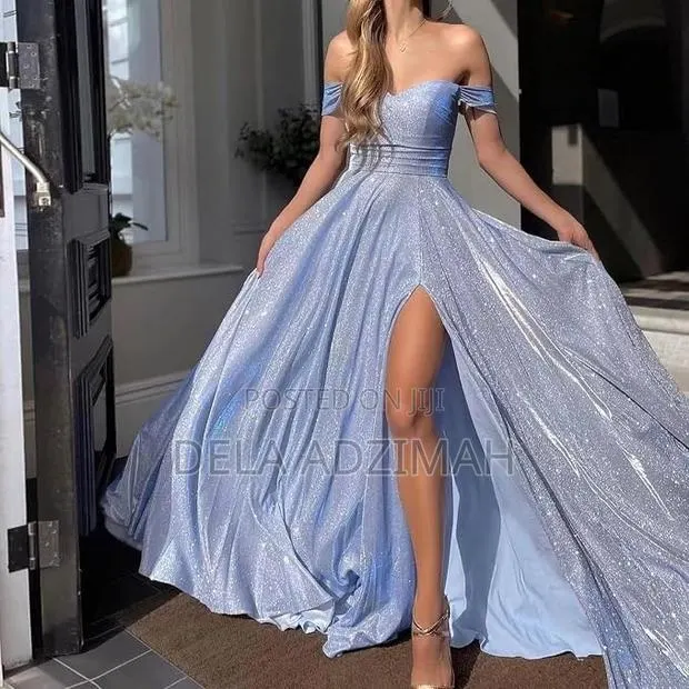 Women's Sexy Sequin Prom Dress Sleeveless High Slit Flared Hem Dress · Photo 1