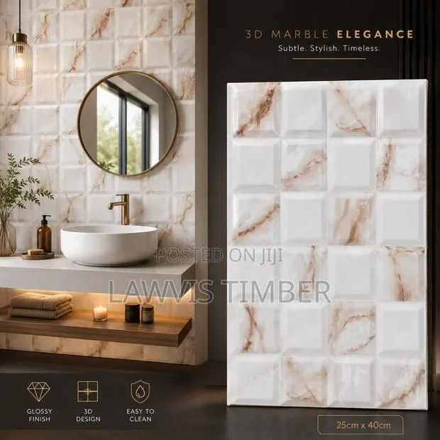 25x40cm Ivory Onyx 3D Glossy Marble Wall Tiles · Photo 1