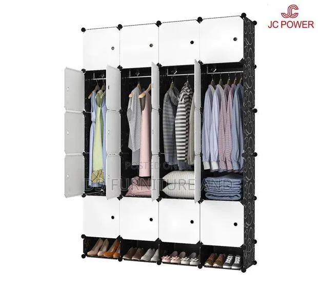 16 Cubes Plastic Wardrobe White · Photo 1