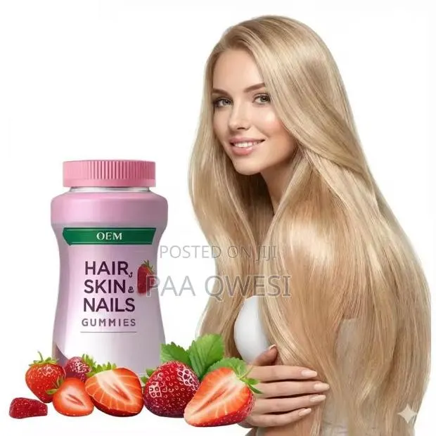 Hair Skin Nails Biotin Gummies 2500mcg – Strawberry Flavor · Photo 1