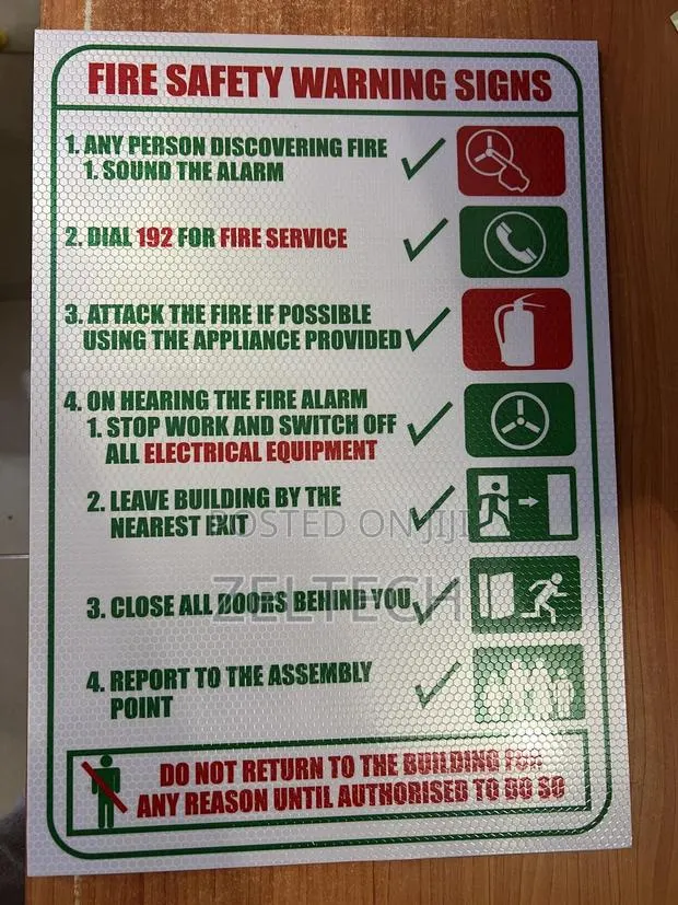 Fire Actions Sign Card · Photo 1