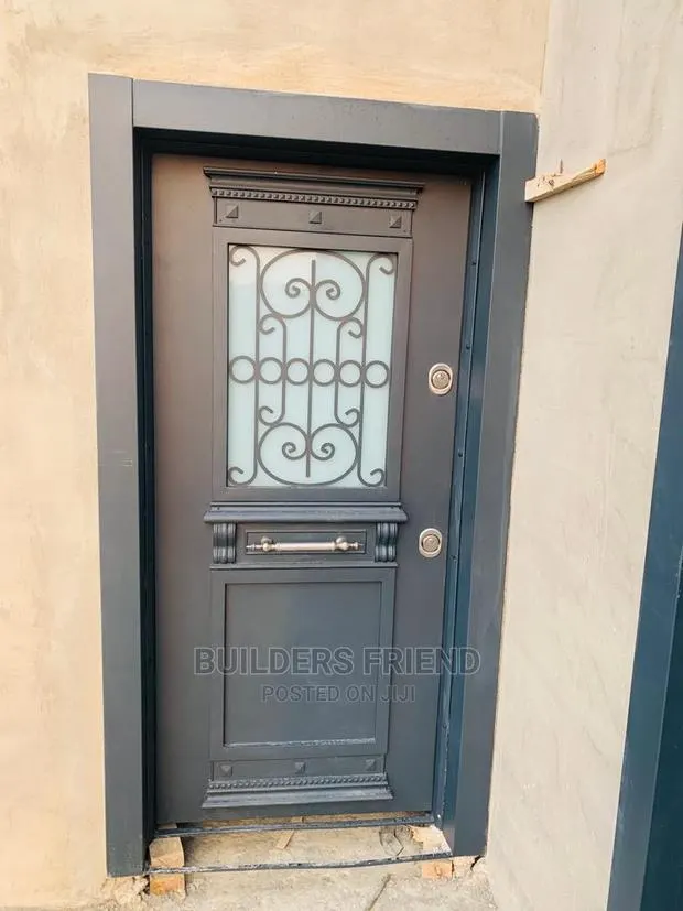 Gray Full Metal Heavyduty Turkish Security Door With Glass · Photo 1