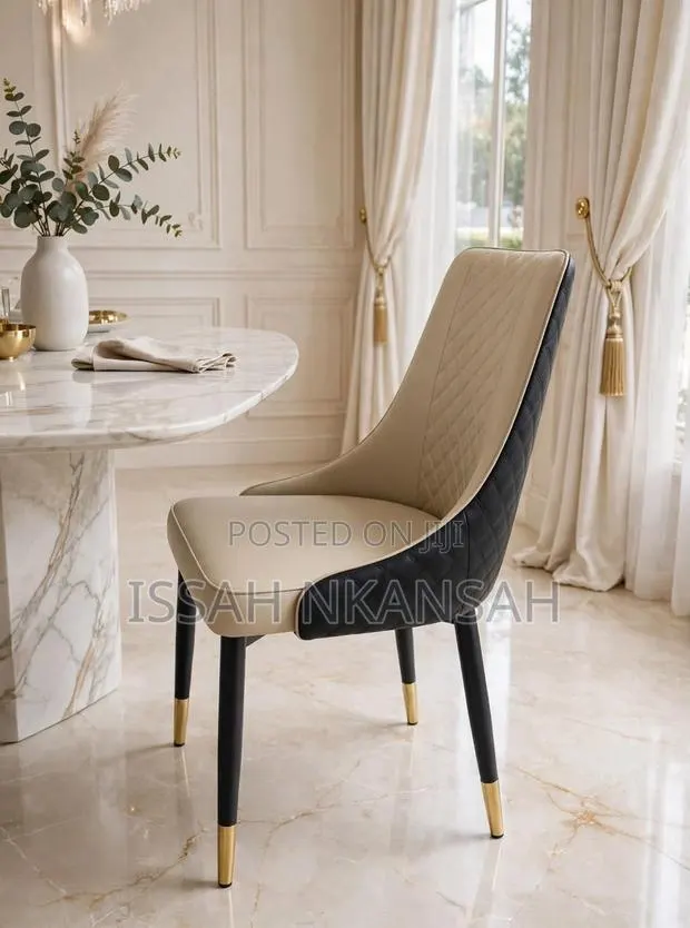Beige Black Dining Chairs · Photo 1