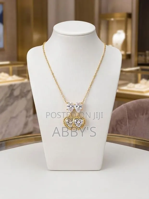 Twin Hearts Crystal Pendant Necklace · Photo 1