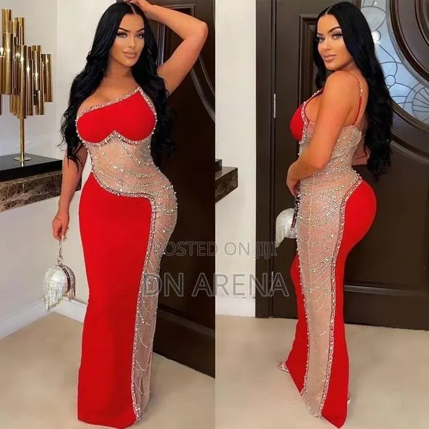 Sexy Rhinestone Crystal Elegant Evening Dress Bodycon · Photo 1