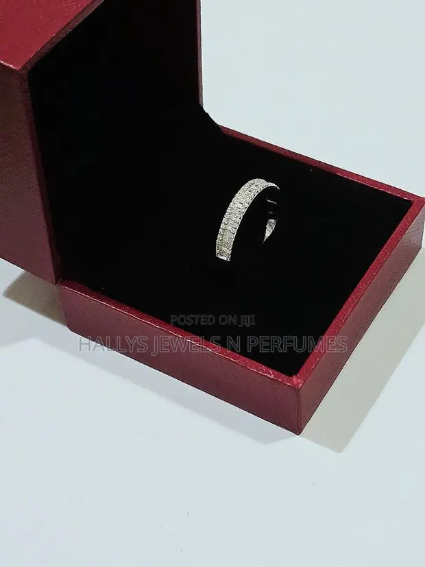 Moissanite Diamond Sterling Silver Half Eternity Ring / Wedding Ring · Photo 1