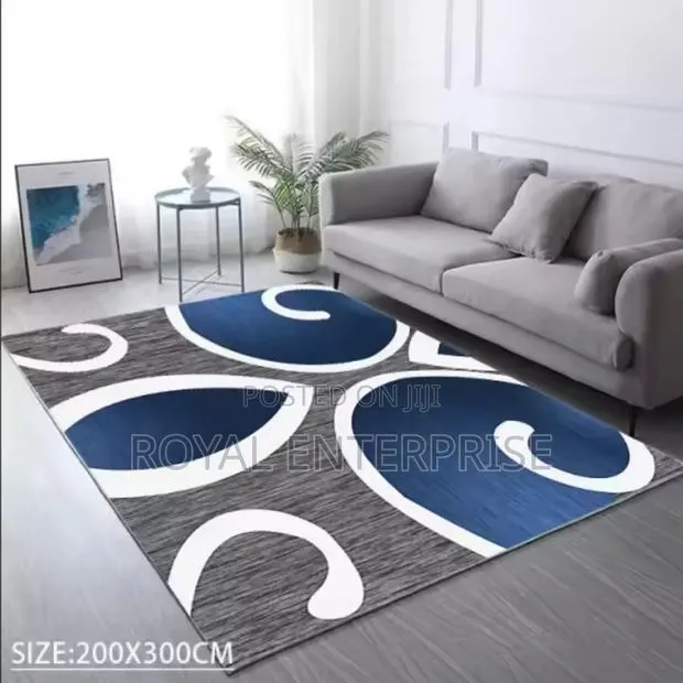 Grey Irregular Pattern Anti Slip 3d Center Carpet 200/300cm · Photo 1