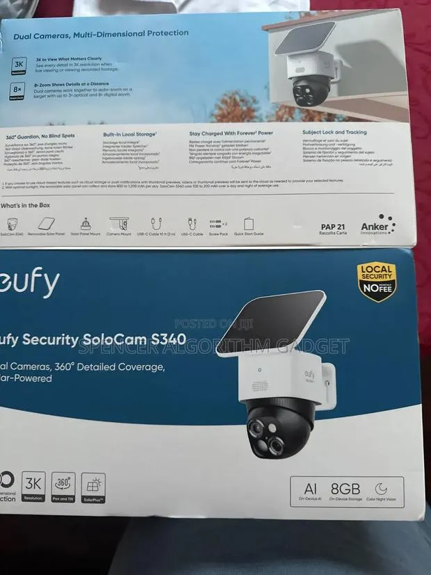 Eufy CCTV PTZ Camera S340 Battery Solar Cam · Photo 1