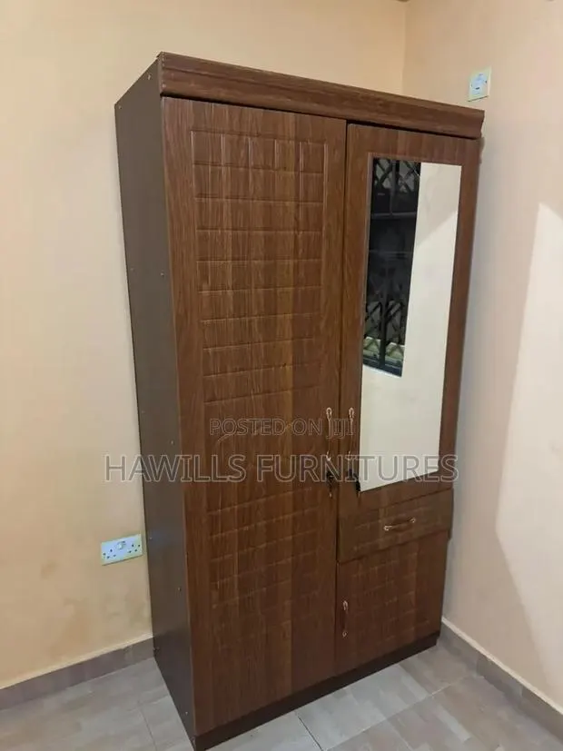 2-Doors Wooden Brown Wardrobe · Photo 1