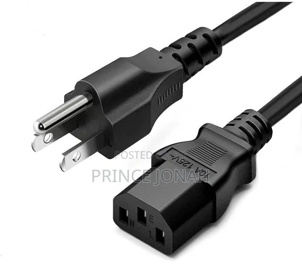 Standard 5ft (1.5m) Ac Power Cord Cable 10 Amps 125 Volts Black · Photo 1