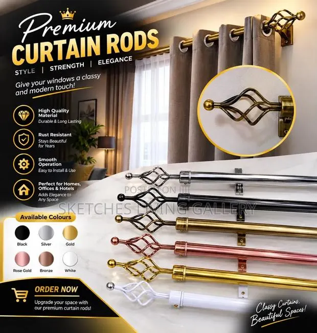 300cm Curtain Rod. Other Sizes Colours Also Available · Photo 1
