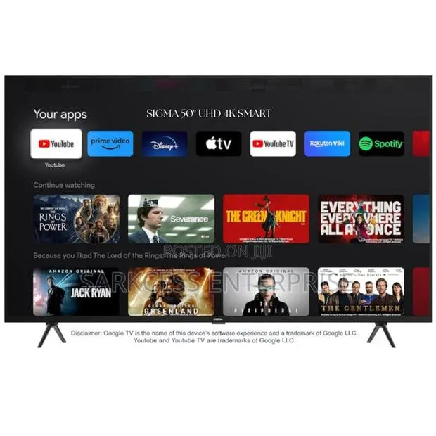 Sigma 50inch Uhd Smart Android 14 - Digital Frameless TV · Photo 1