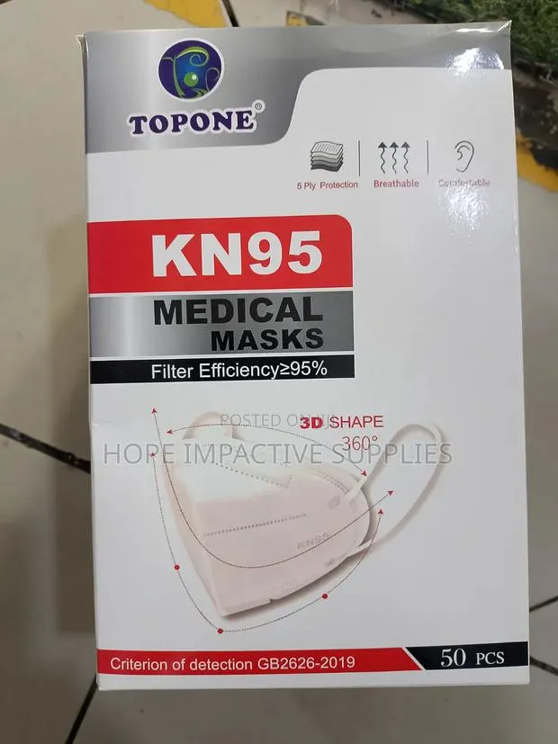 Topone Kn95 Nose Mask Without Valve.(50pcs Per Pack) · Photo 1