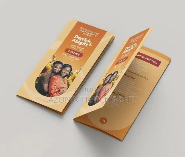 3 Fold Brochure Wedding Program Printing · Photo 1