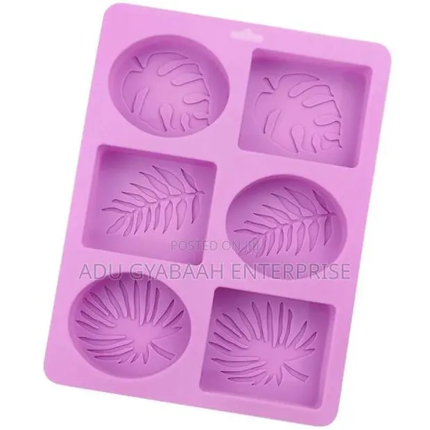 Silicone Soap Mold 6 Cavity Mixed Design · Photo 1