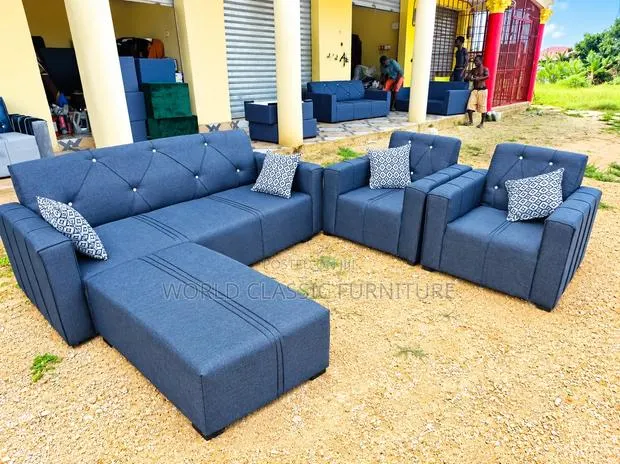 Modern L-Shaped Sofa Set With Ottoman · Photo 1