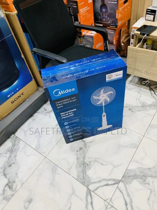 Order Premium Midea 18-Inch Rechargeable Stand Fan · Photo 1