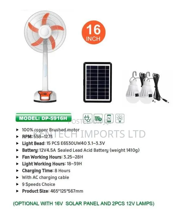 Rechargeable Ac/Dc Fan 16 Inches · Photo 1