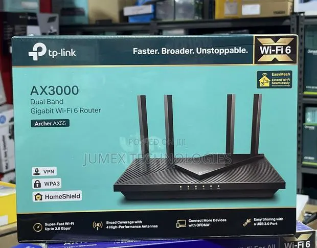 TP-Link AX3000 Dual Band Gigabit Wi-Fi 6 Router Archer AX55 EASY MESH · Photo 1
