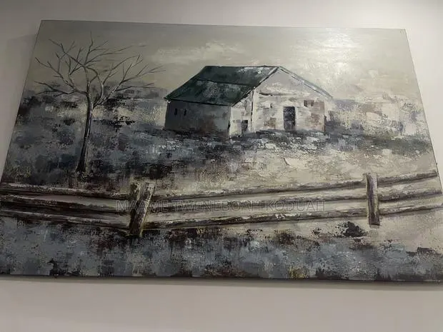 Large Rustic Farmhouse Barn Canvas Painting – Wall Art Decor · Photo 1