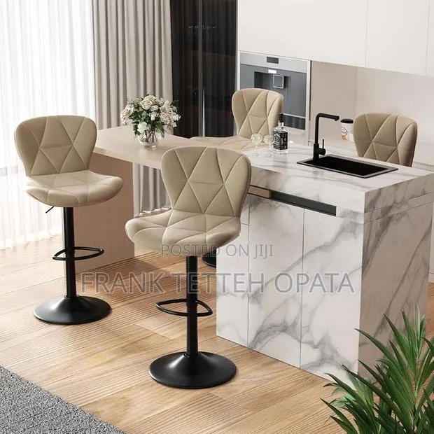 Bar Stool Modern Adjustable Faux Leather · Photo 1