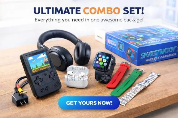 5-in-1 Power Gadget Box. Game,Watch,Headset,Airpod With Straps · Photo 1
