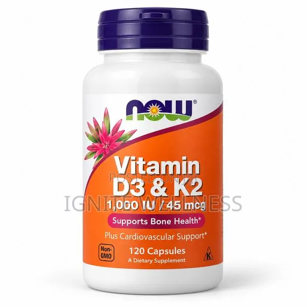 NOW Vitamin D3 & K2 1000 IU / 45mcg - 120 Capsules · Photo 1