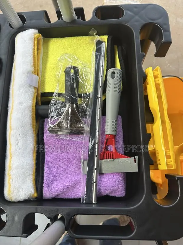 Cleaning Cart Complete - Heavy-Duty Janitorial Cart With Wheels · Photo 4