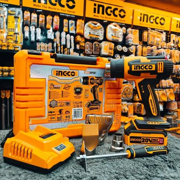 30-550 Degrees Cordless Heat Gun With Display &4PCs Addons - HGLI20035 · Photo 1