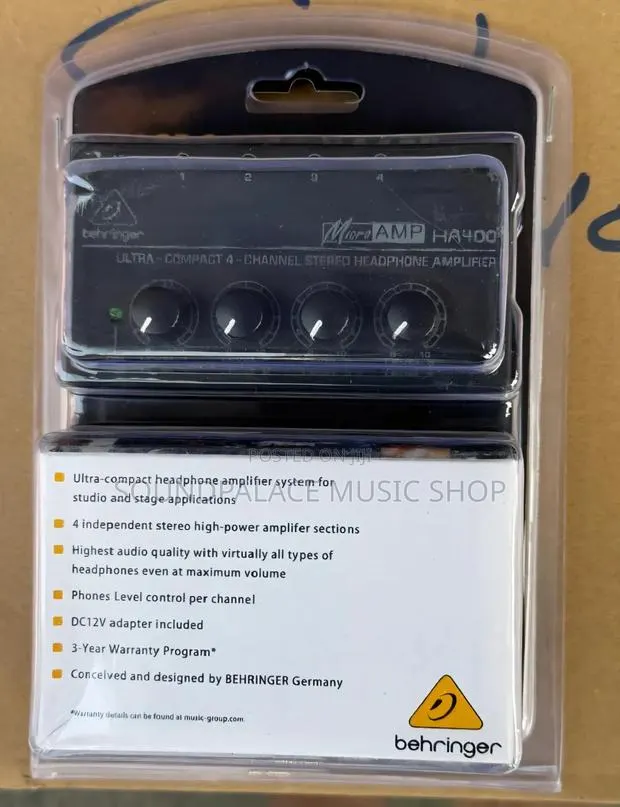 Behringer MicroAMP HA400 4-Channel Stereo Headphone Amplifier. · Photo 1