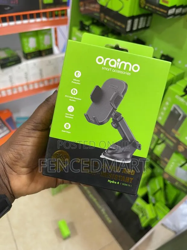 Oraimo Hydra 4 Car Phone Holder – 360° Rotating Strong Grip · Photo 1