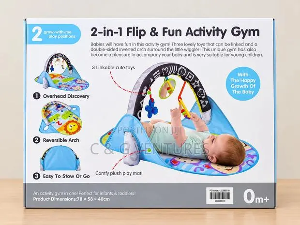 2-in-1 Flip Fun Activity Gym. Dimensions:78×58×40cm · Photo 1