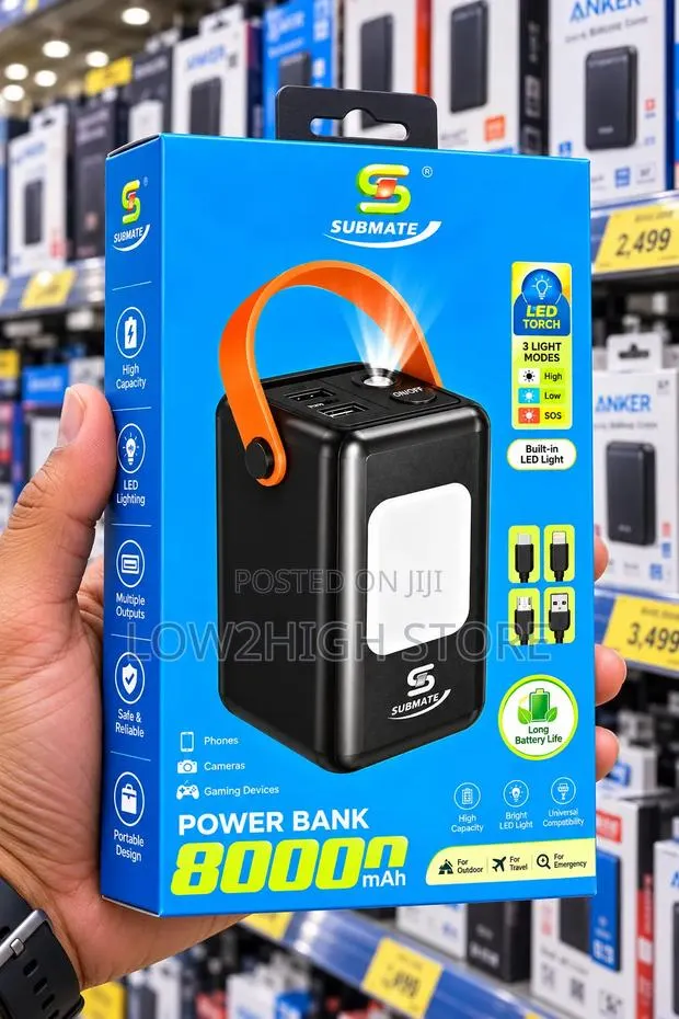 Submate 80,000mAh Heavy-Duty Power Bank With LED Light - Low2High · Photo 1
