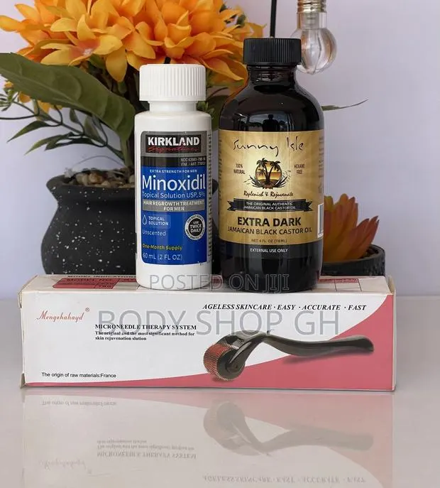 Beard Growth Pack - Castor Oil + Oller + Kirkland Minoxidil · Photo 1