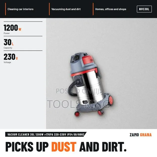 Vacuum Cleaner 30L 1200W >17Kpa 220-230v Ipx4 50/60Hz - NVC30L · Photo 1