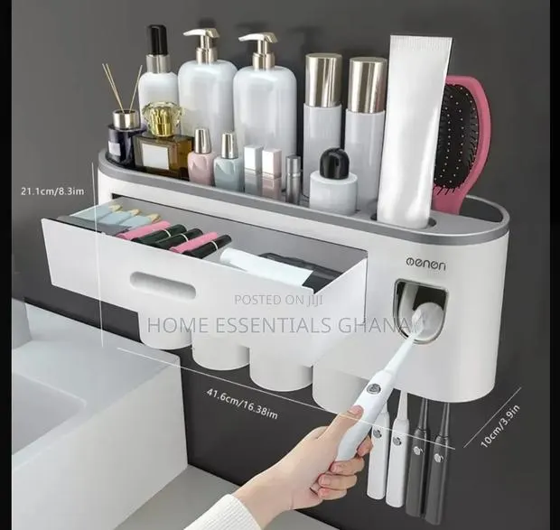 Toothbrush and Toothpaste Holder Set Hygienic Bathroom Organizer · Photo 1